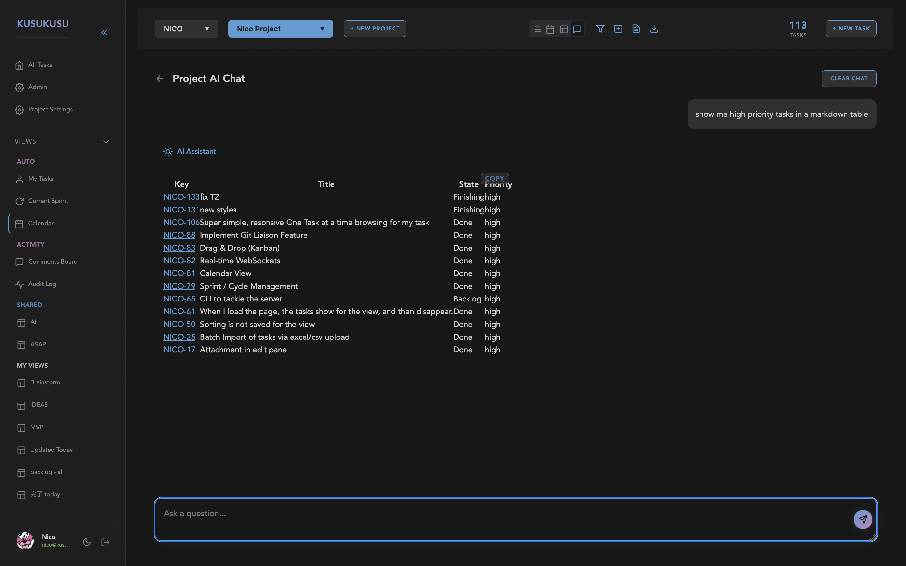 AI Generating Custom Tables
